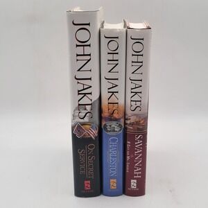 John Jakes Civil War Series 3 Book Hardcover Set Savannah Charleston‎ Good